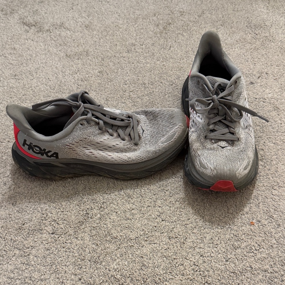 Hoka Women’s Gray and Pink Athletic Shoes